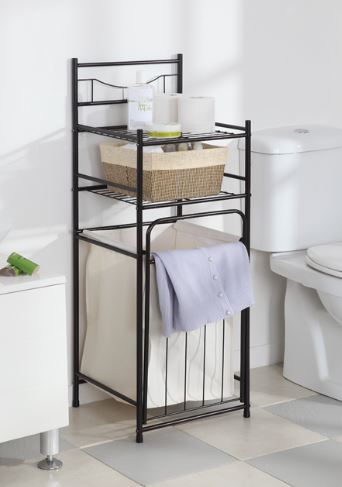 Bathroom Shelf with Laundry Basket
