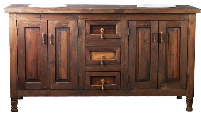 Rustic Double Sink Bathroom Vanity