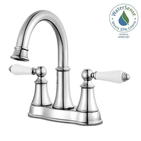 Bathroom Faucet White Handles