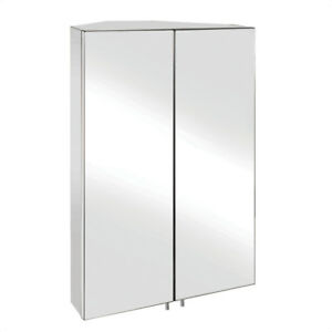 Croydex Avisio Double Stainless Steel Corner Bathroom Cabinet