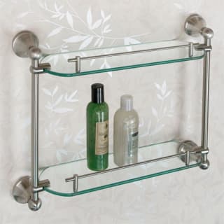 Brushed Nickel and Glass Bathroom Shelf
