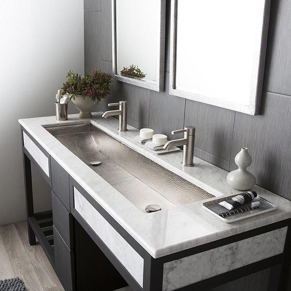 Large Bathroom Sink With 2 Faucets