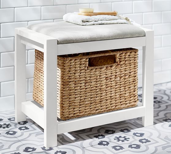 Bathroom Storage Bench White