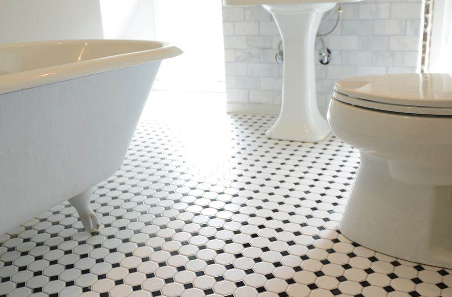 Black And White Octagon Bathroom Tile