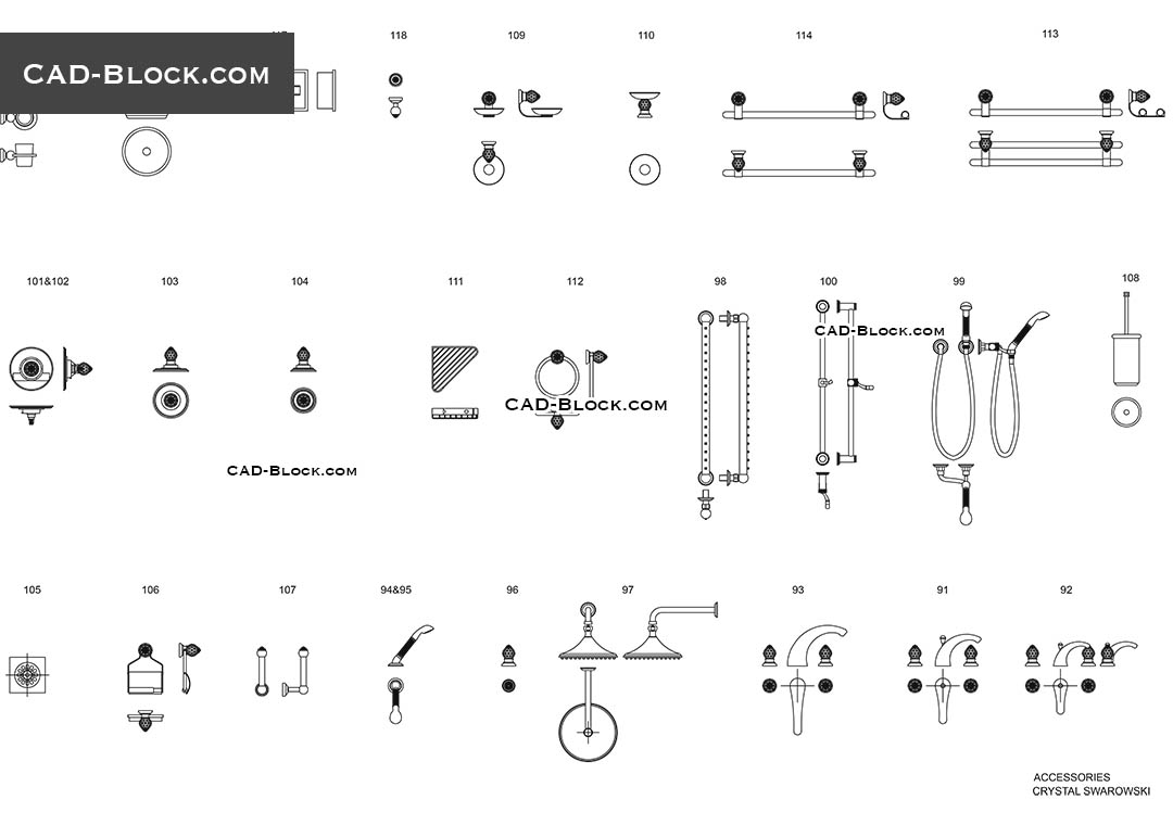 Bathroom Accessories Cad Block