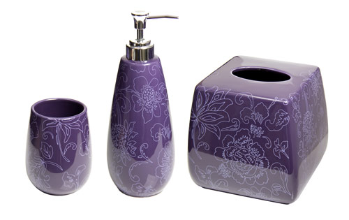Purple Mosaic Bathroom Accessories