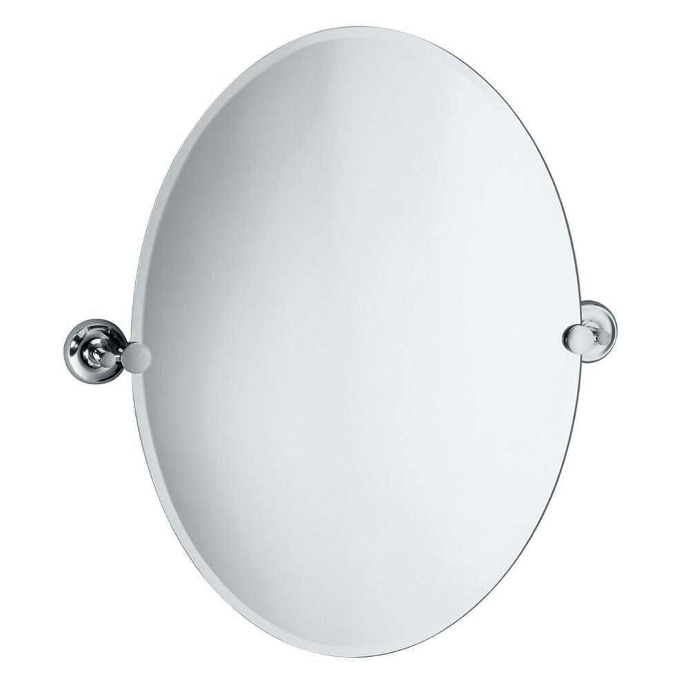 Oval Chrome Bathroom Mirror