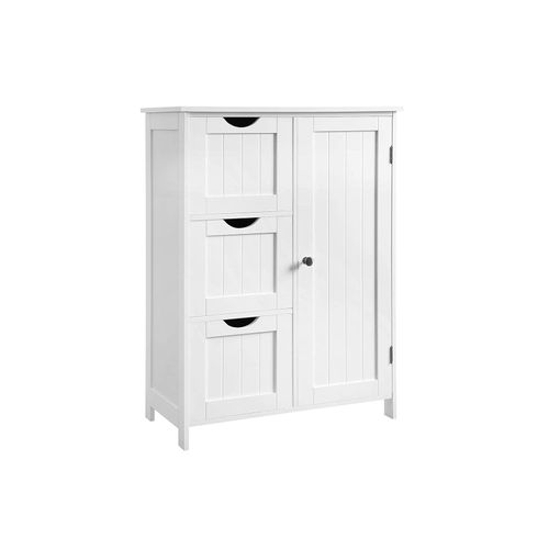 White Shaker Style 3 Drawer Bathroom Storage Unit