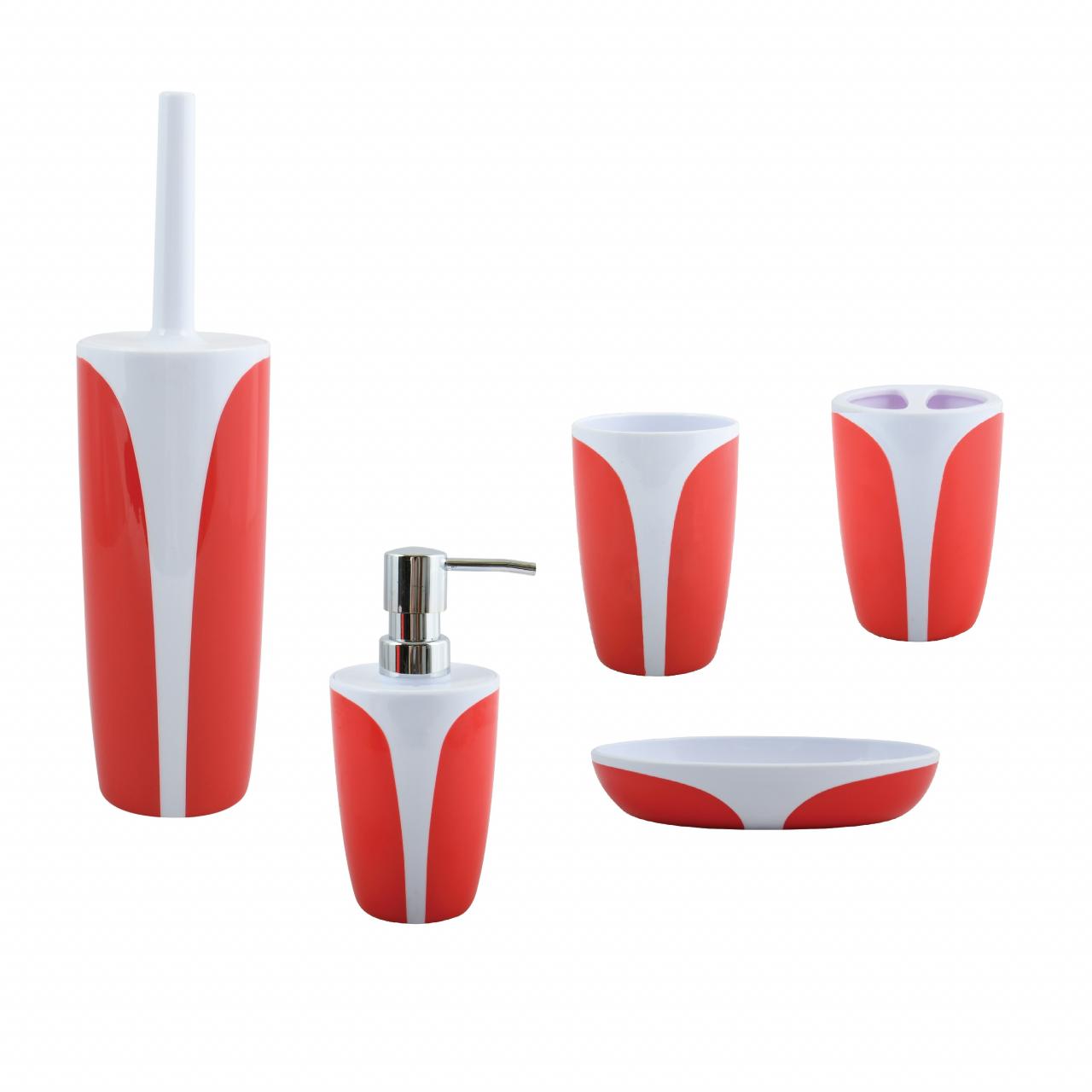 Red And White Bathroom Accessories