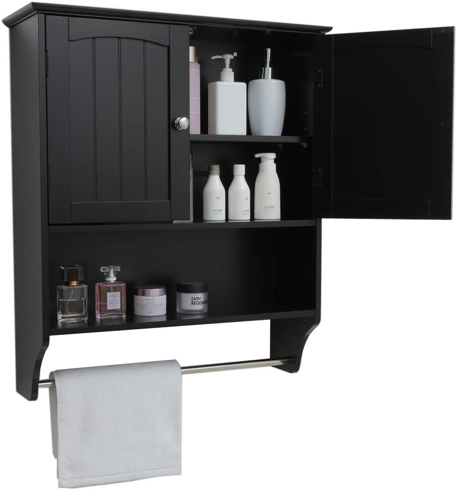 Black Bathroom Shelf Wall Mounted