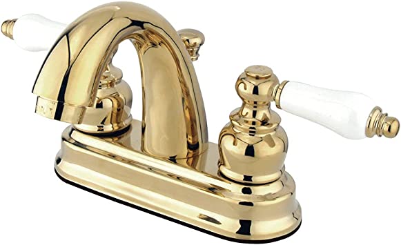 Polished Brass Bathroom Faucets Centerset