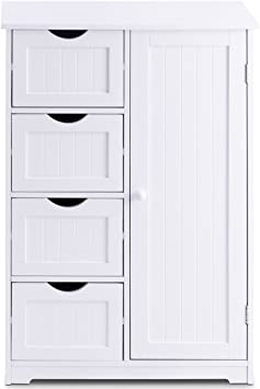 White Shaker Style 4 Drawer Bathroom Storage Unit