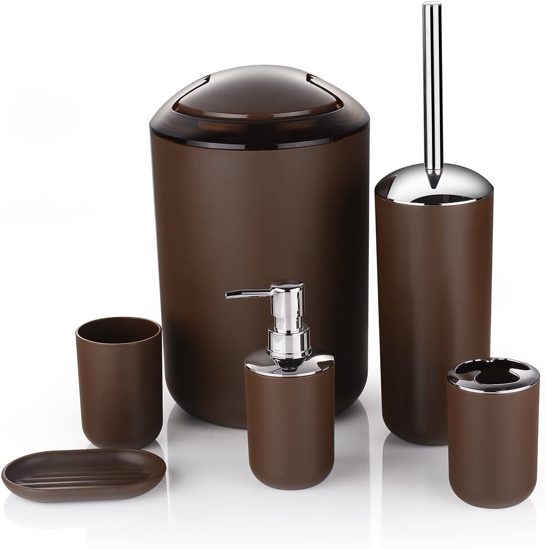 Bathroom Accessories Set Brown