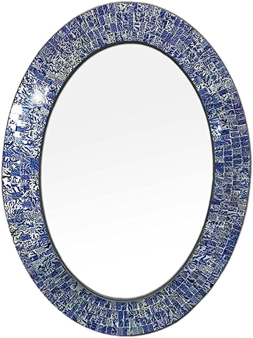 Blue Mosaic Bathroom Mirror