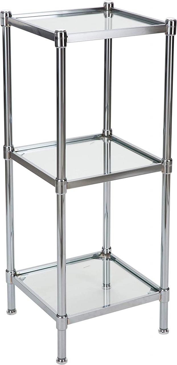 Bathroom Glass Shelf Tower