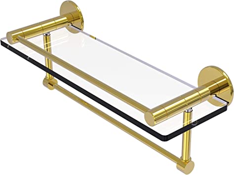 Brass Bathroom Shelf with Towel Bar