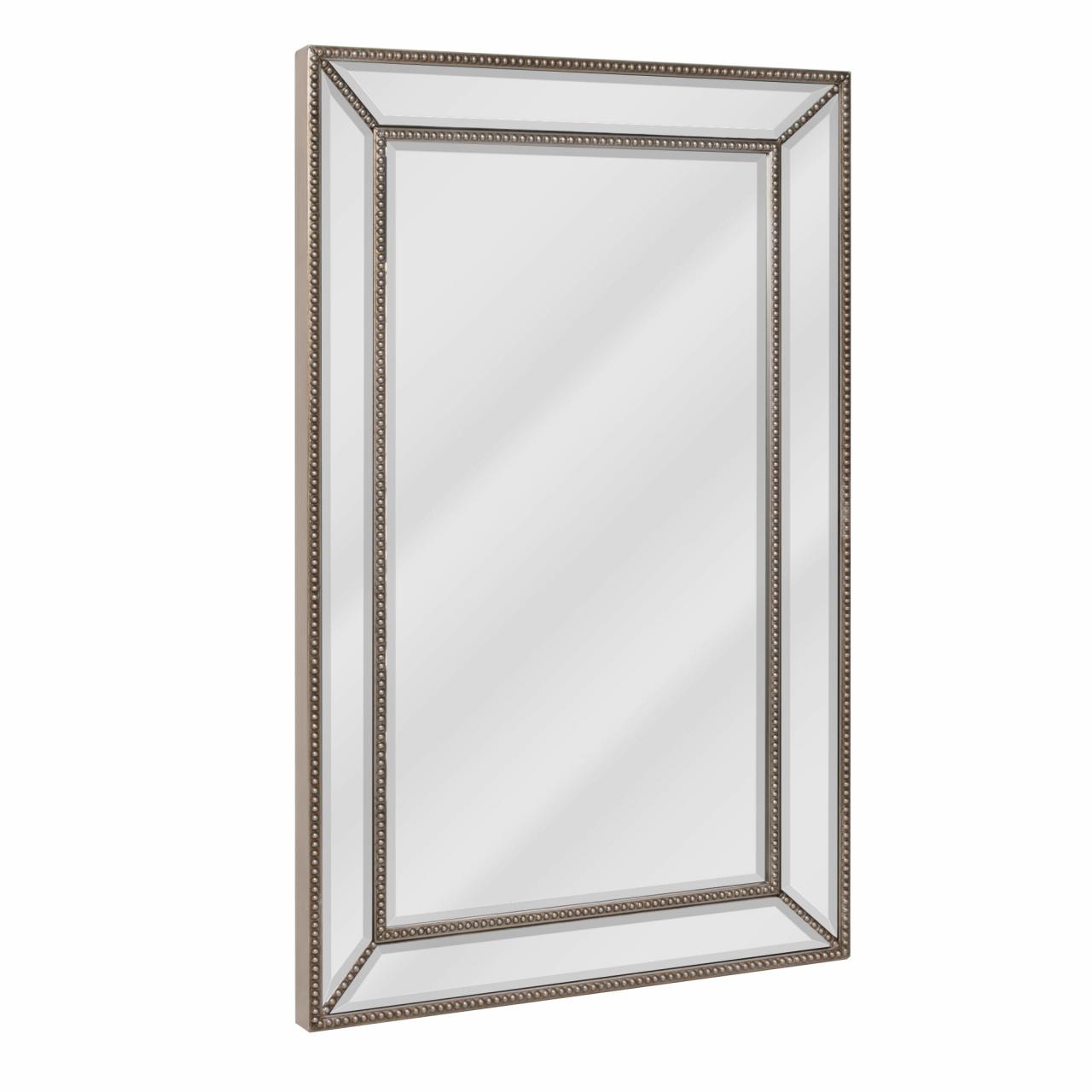 Silver Beaded Bathroom Mirror