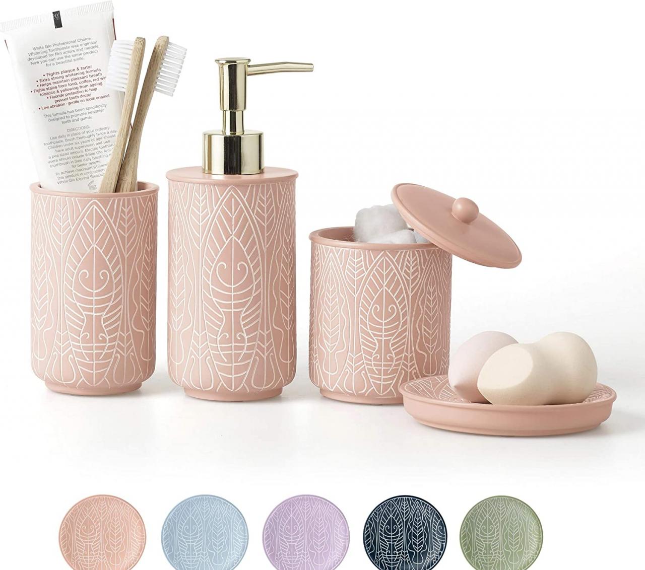 Bathroom Accessories Set Pink