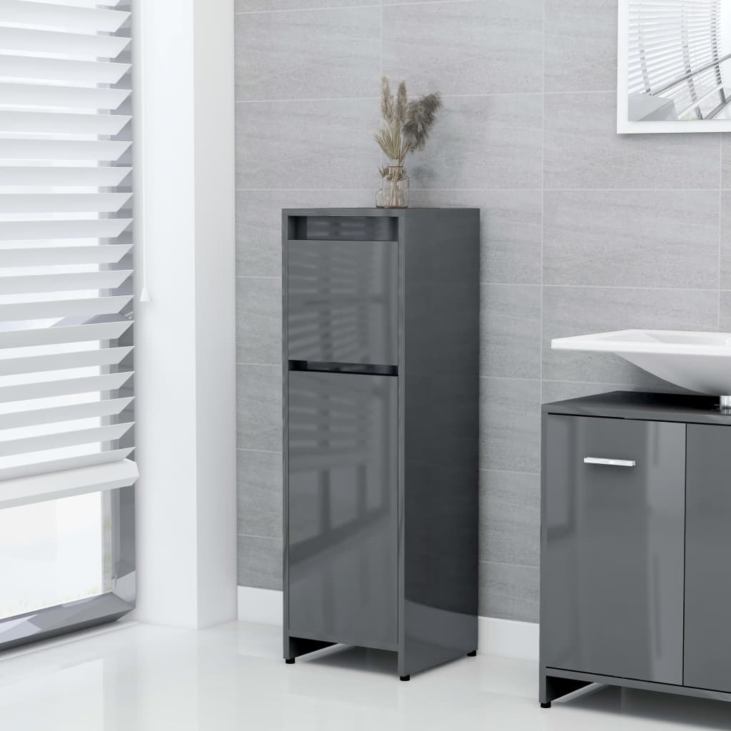 Tall Gloss Bathroom Cabinet