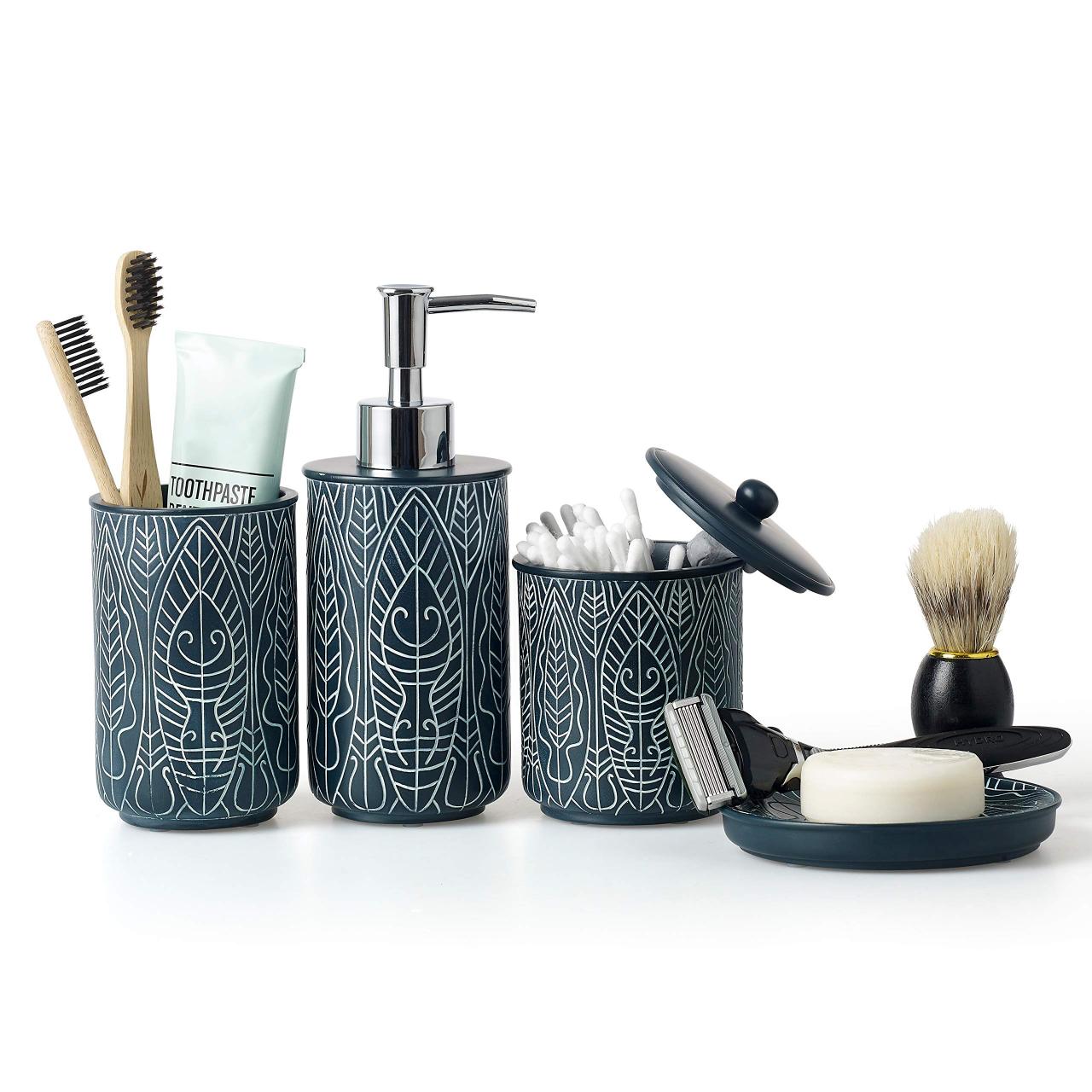 Bathroom Accessories In Blue