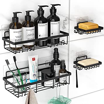 Black Bathroom Accessories Shelf