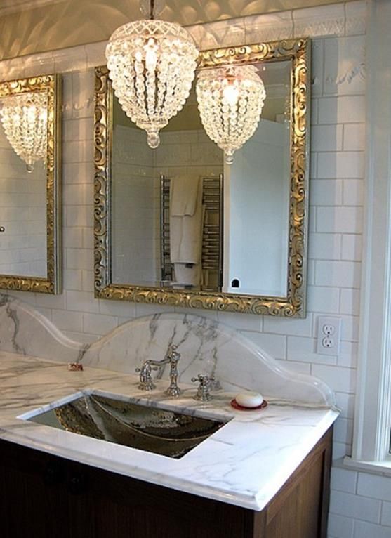 Crystal Chandelier Bathroom Lighting