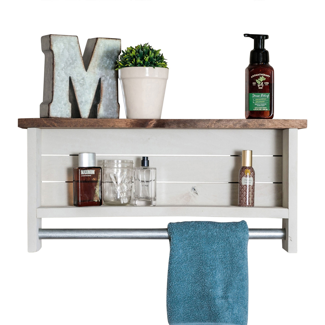Unique Bathroom Shelf with Towel Bar