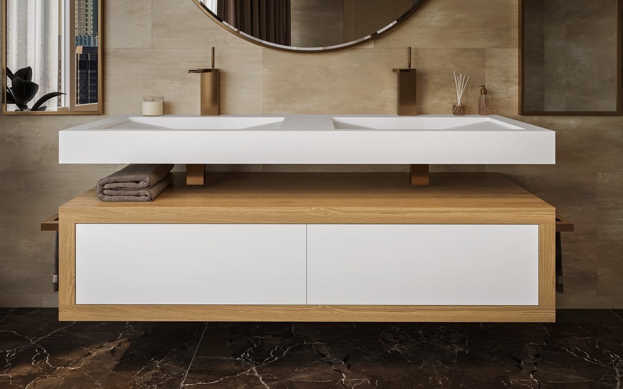 Oak Wood Bathroom Cabinets