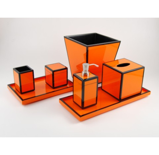 Orange Bathroom Accessories Set