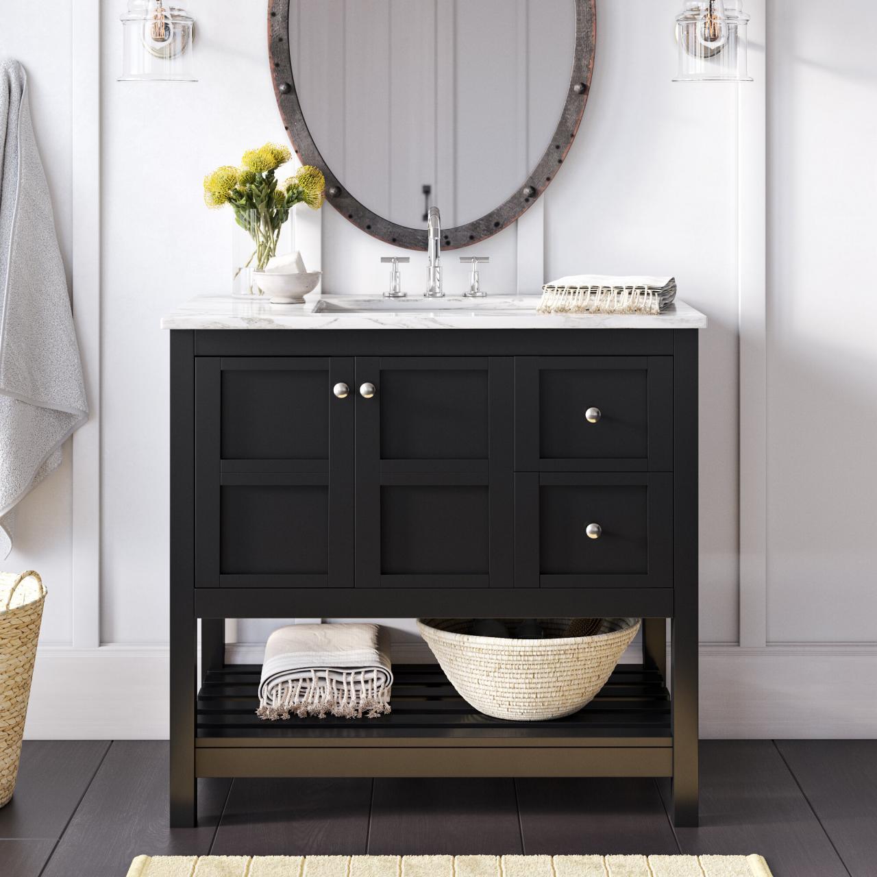 36 Black Bathroom Vanity
