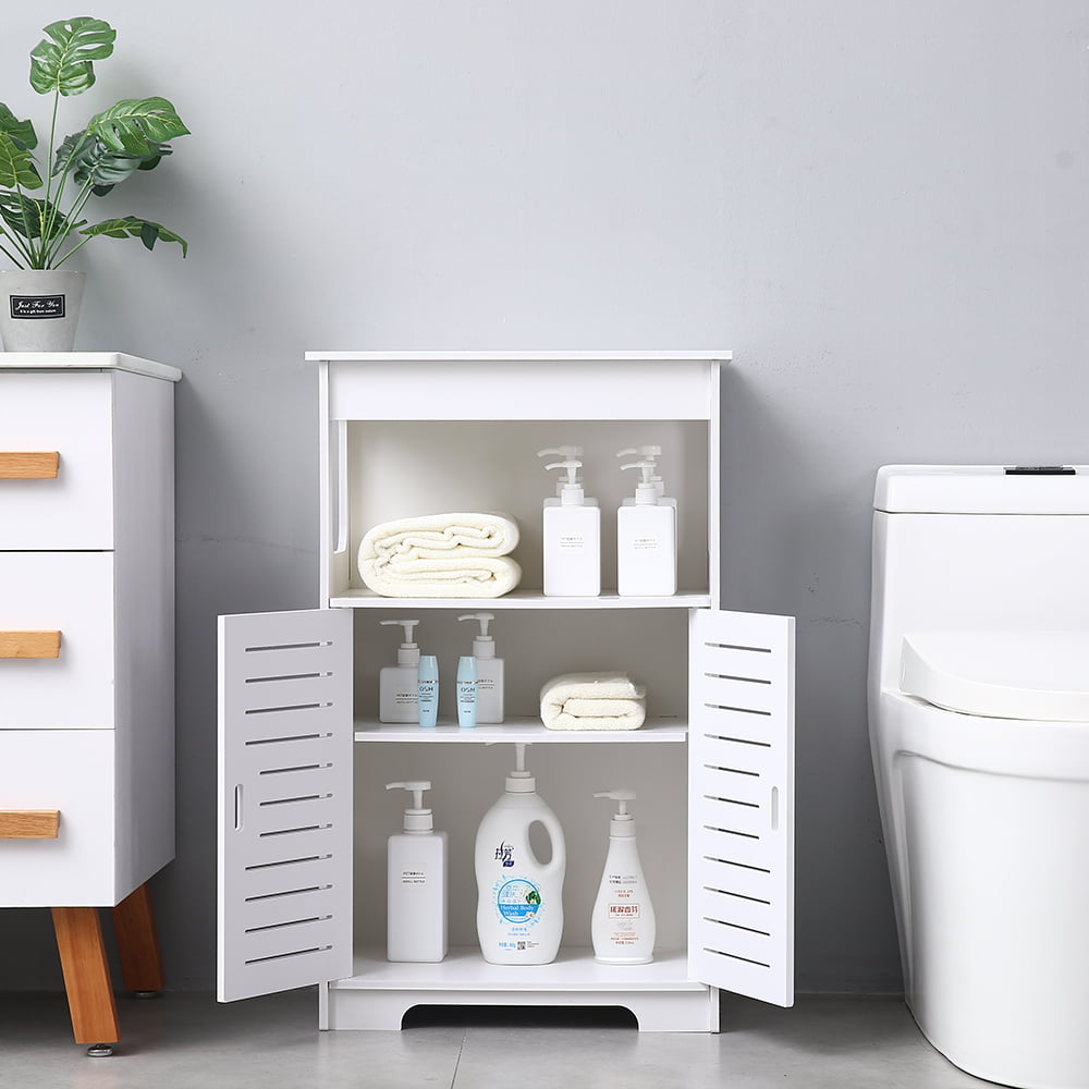 White Floor Shelf for Bathroom