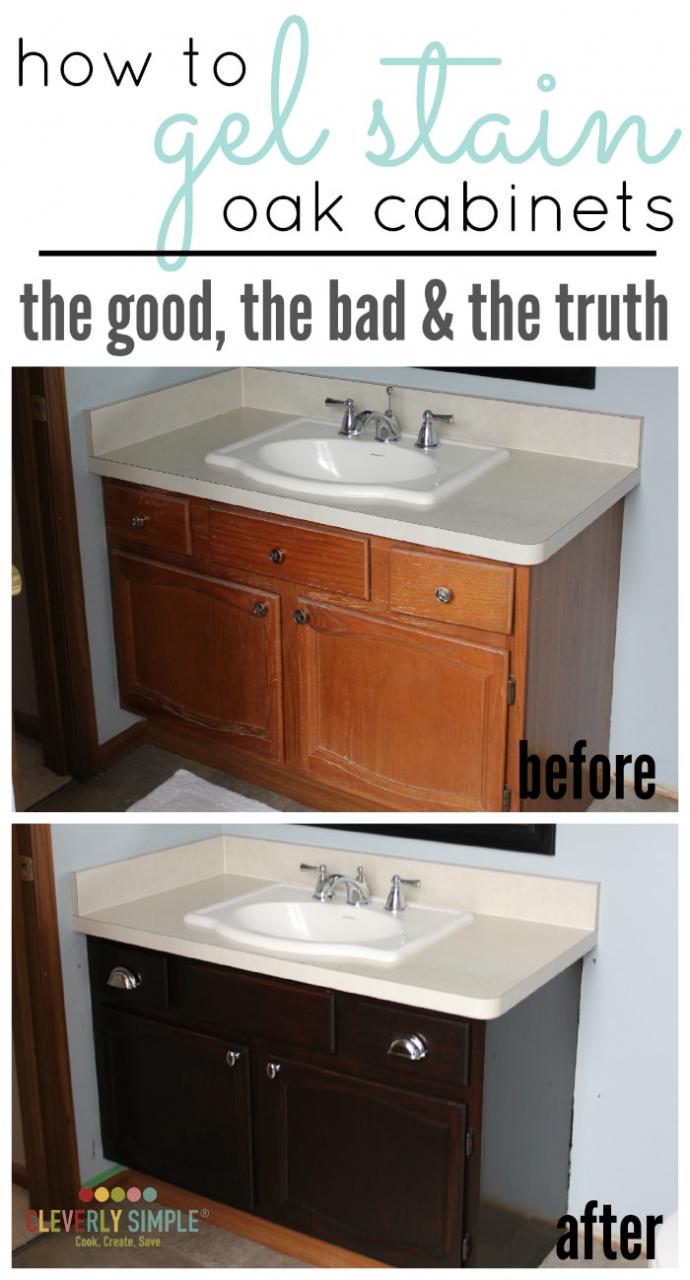 Java Gel Stain Bathroom Cabinets