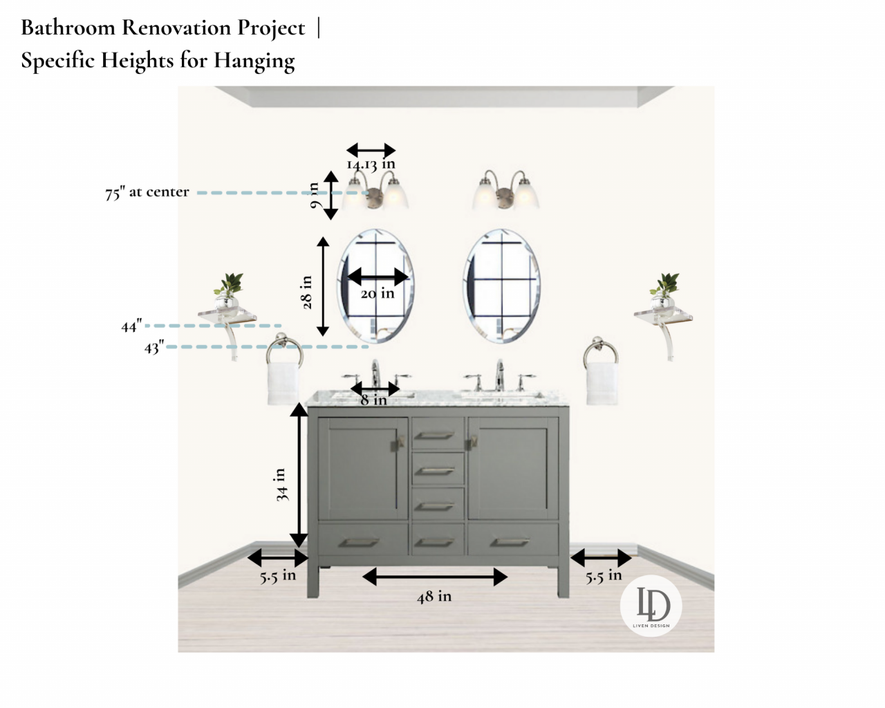 Bathroom Mirror Mounting Height Semis Online