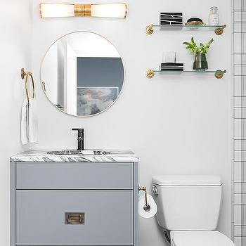 Bathroom Glass Shelf over Toilet