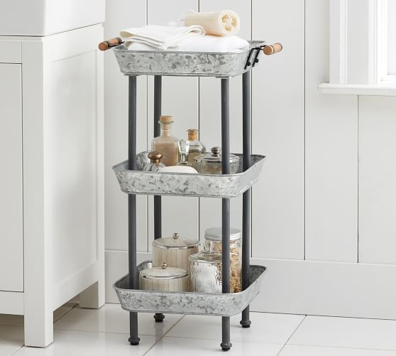 Short Tiered Bathroom Floor Shelf