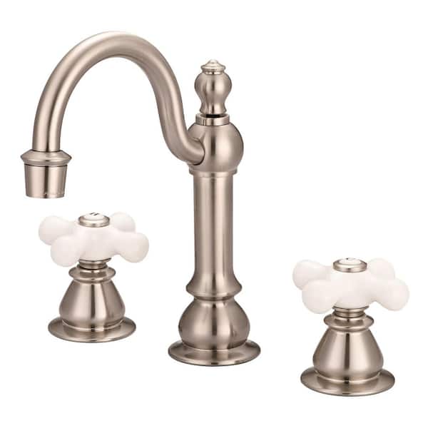 Vintage Satin Nickel Widespread Bathroom Faucet