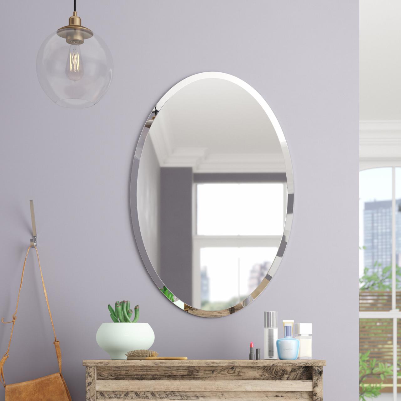 Frameless Oval Bathroom Mirrors Semis Online