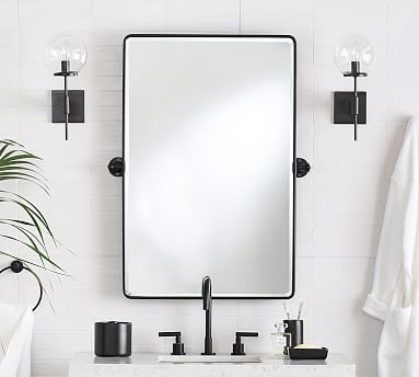 White Vintage Bathroom Mirror