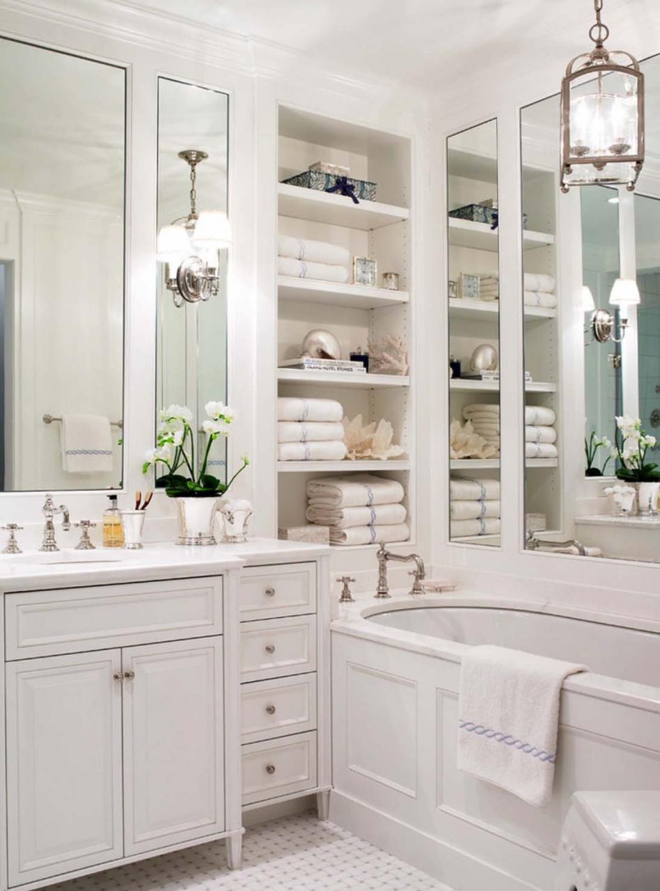 Built in Bathroom Storage Shelves
