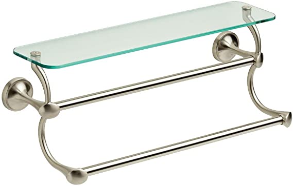 18 Inch Bathroom Shelf with Towel Bar