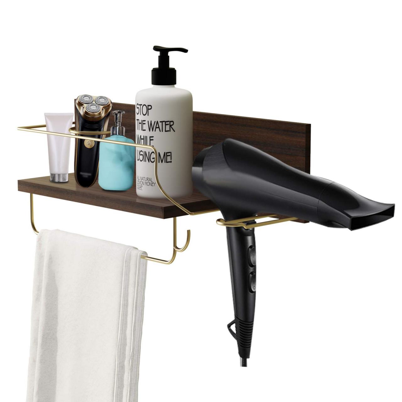 Bathroom Shelf Hair Dryer Holder