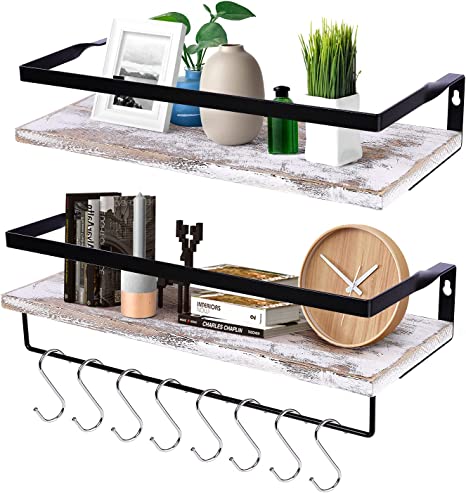 Decorative Bathroom Shelf with Hooks