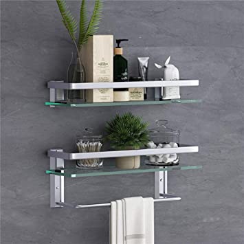Glass Shelf for Bathroom Wall