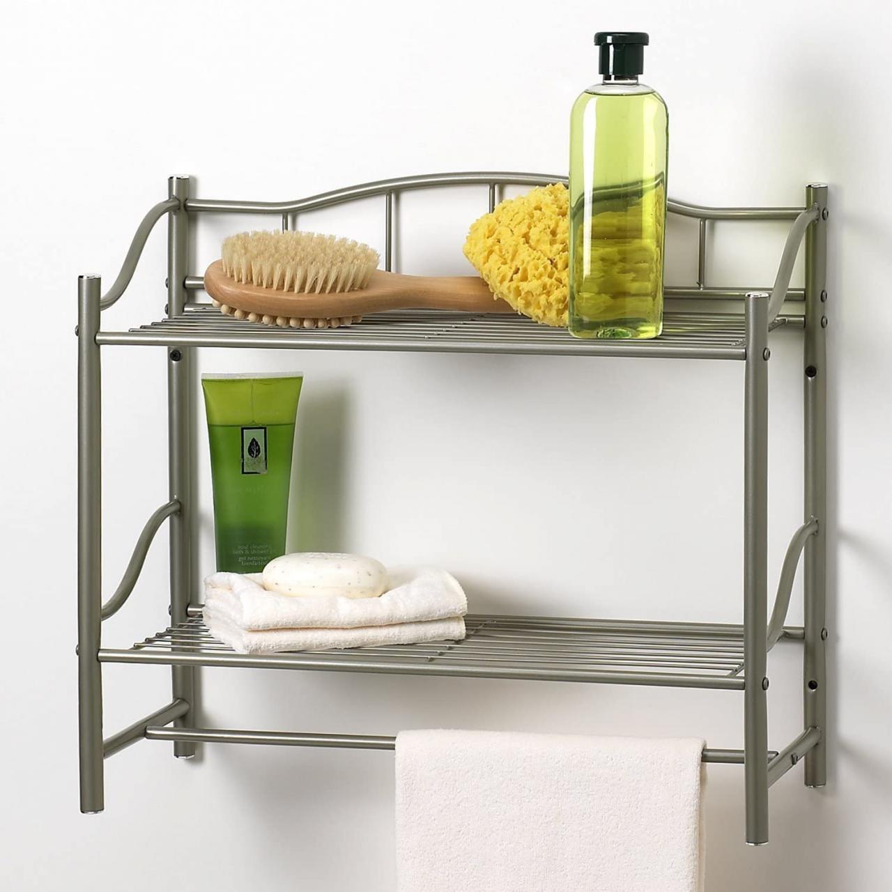 Brushed Nickel Shelf for Bathroom