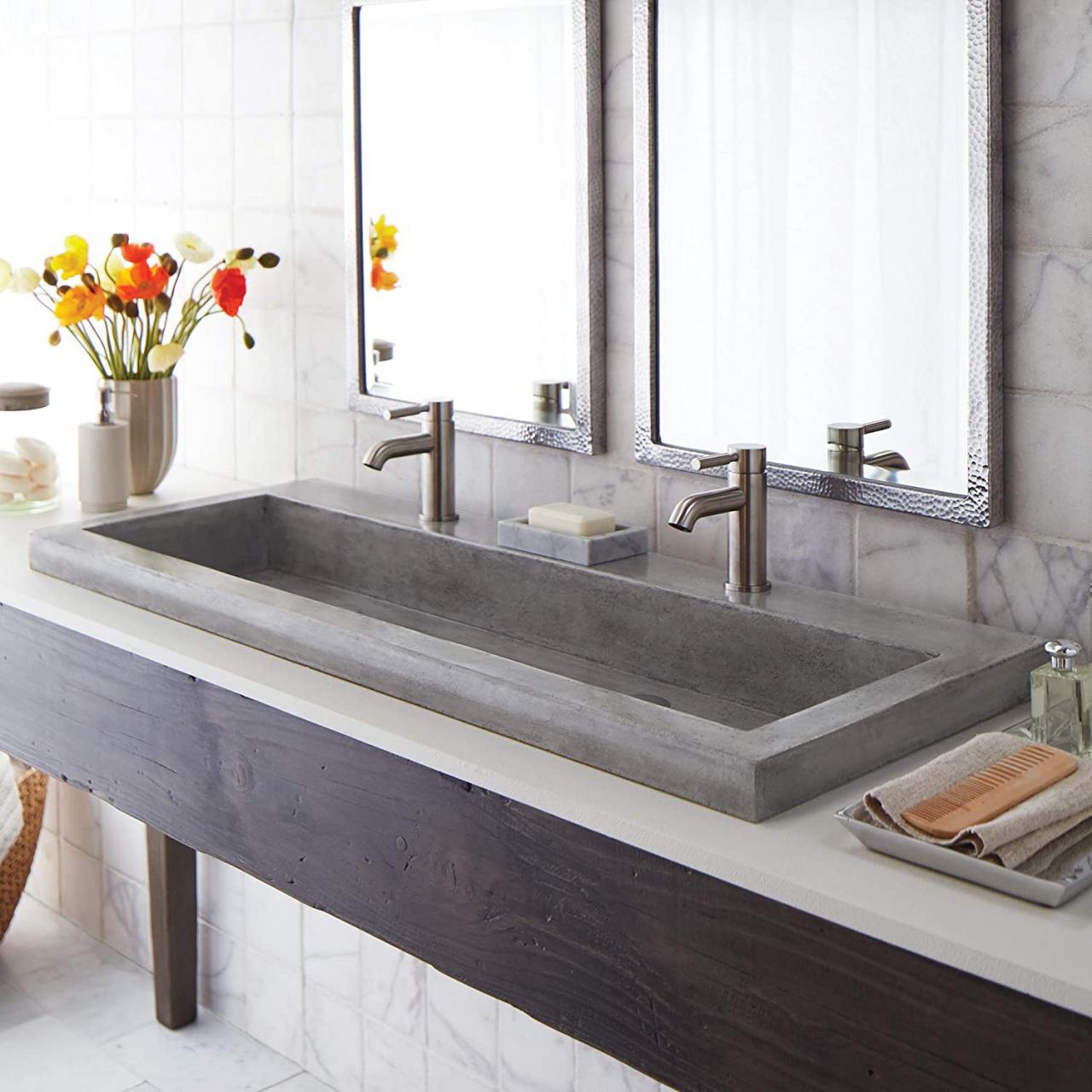 Long Trough Bathroom Sink
