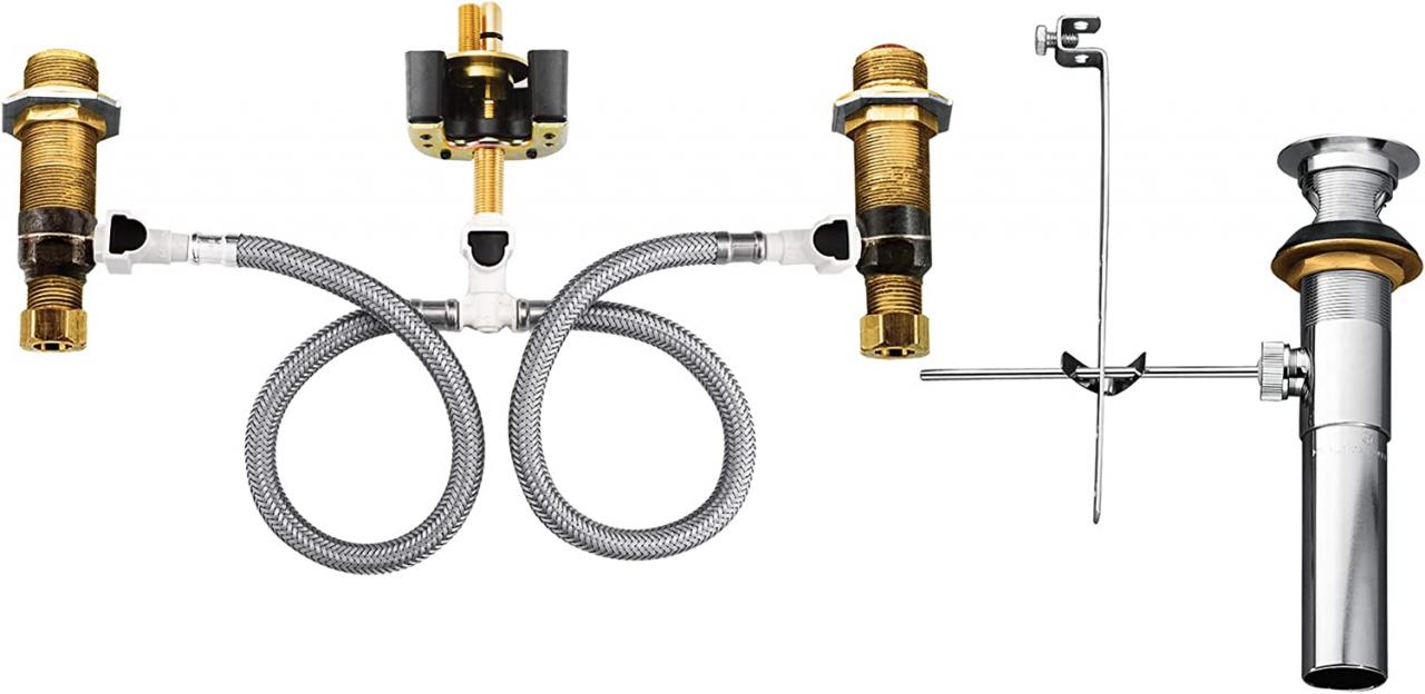Widespread Bathroom Faucet Rough In Valve With Drain Assembly
