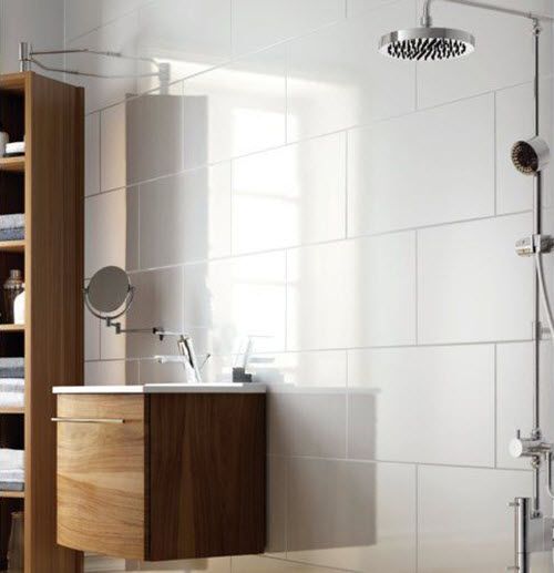 White Rectangular Bathroom Tiles