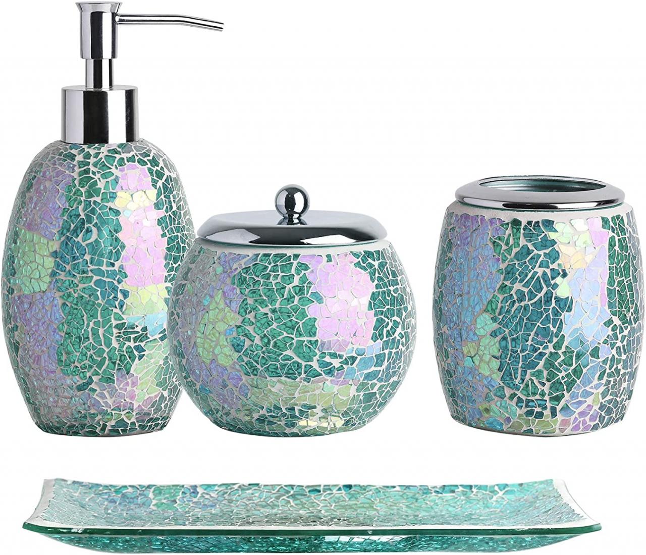 Green Glass Bathroom Accessories
