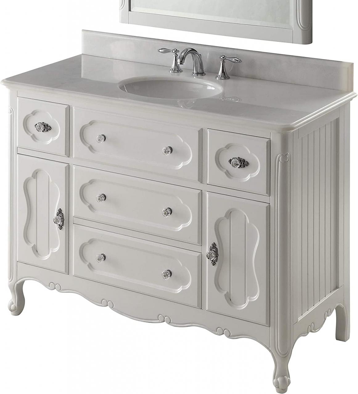 White Shabby Chic Bathroom Cabinet