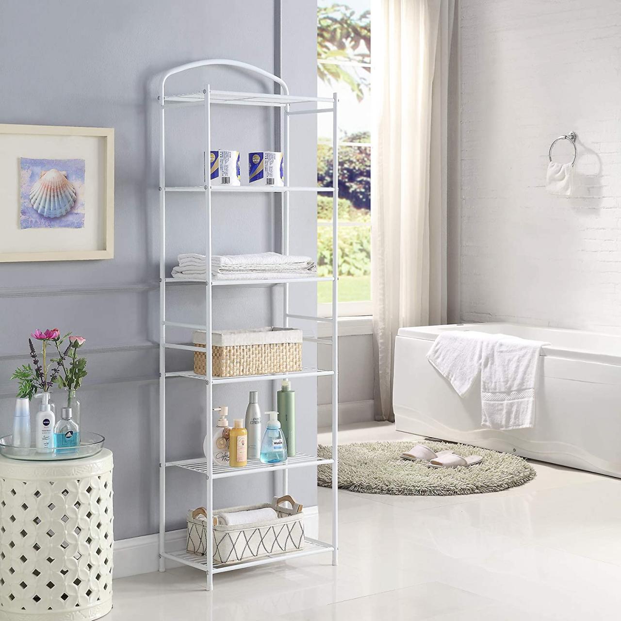 Grey Metal Bathroom Shelf